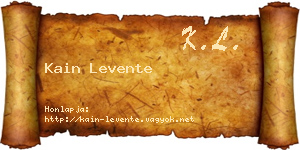 Kain Levente névjegykártya
